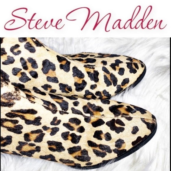 STEVE MADDEN Palace Western Leopard Print Calf Hair Chelsea Bootie, Size 8 - Picture 2 of 10